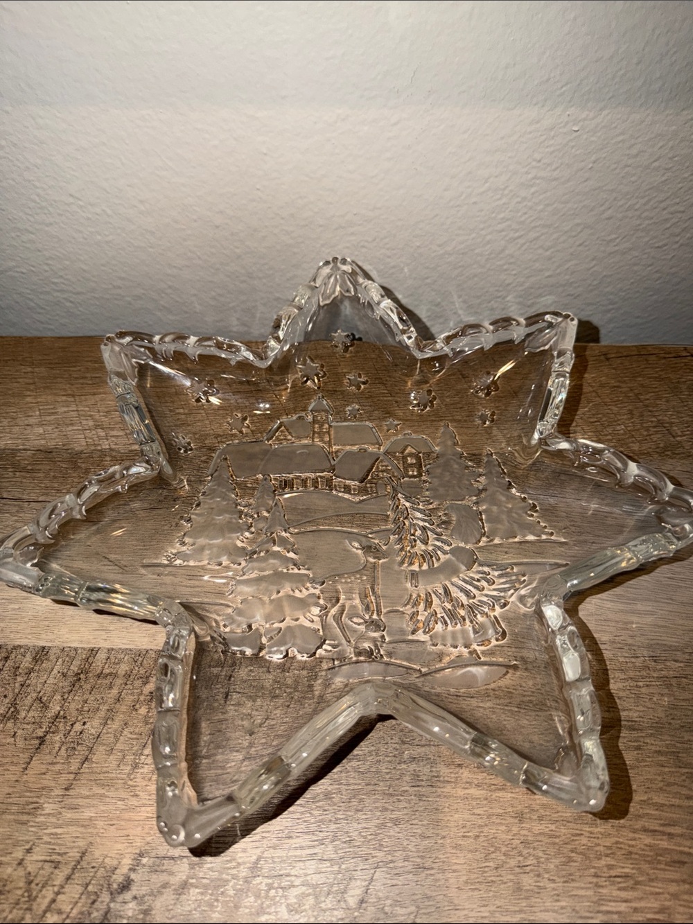 Clear Glass Star-Shaped Holiday Bowl